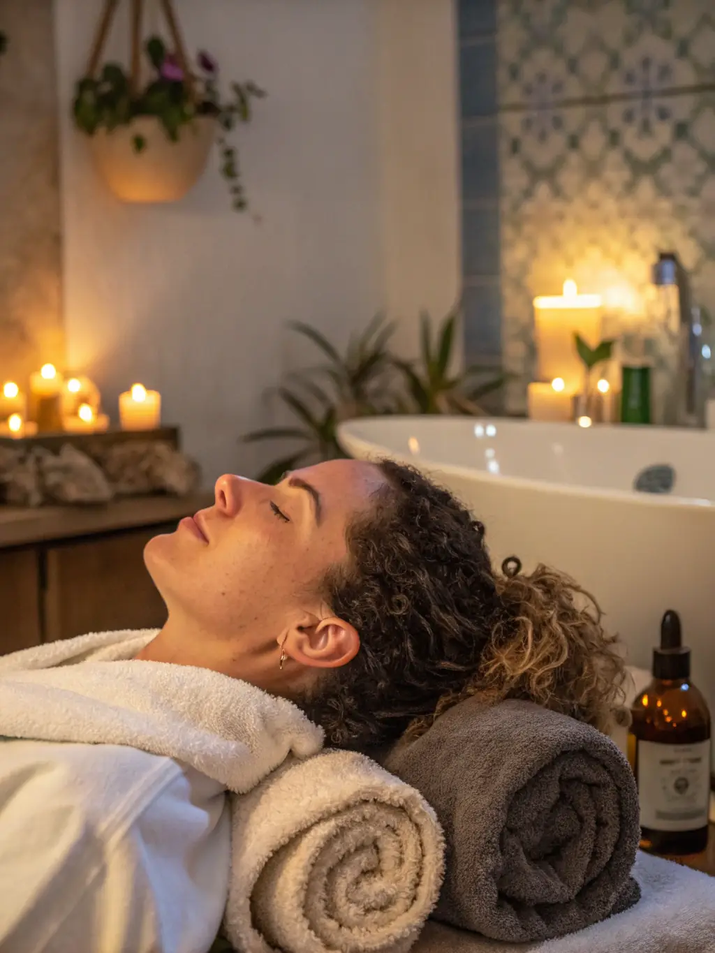 A detailed image showcasing the use of specialized tools for scalp massage during the Deep Cleansing Head Spa, emphasizing the removal of impurities and buildup.